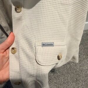 NWOT Columbia Women's Fleece Cream Button Down Shirt size XS